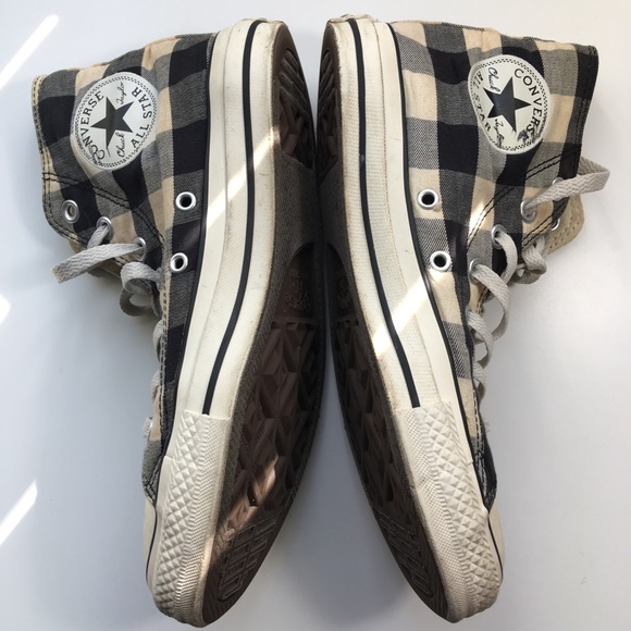 cream and black converse